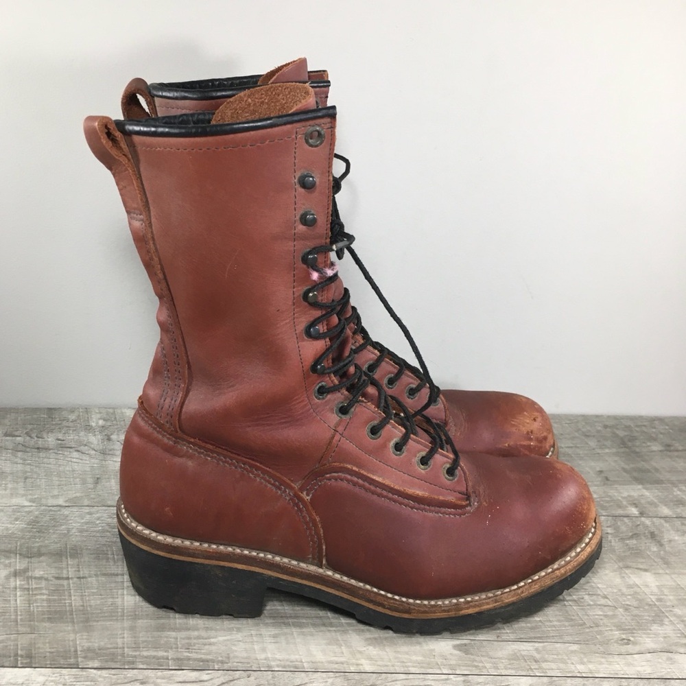 Red Wing Shoes 2221 LoggerMax Safety Toe Linesman Leather Work Mens Boots Size 9